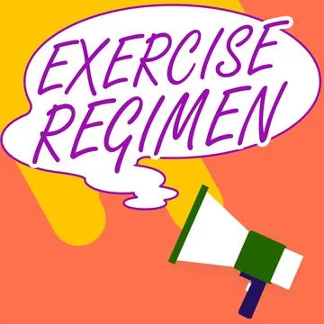 Handwriting text Exercise Regimen. Business approach move body energetically in Stock Illustration