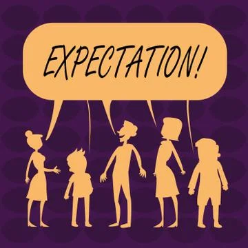 Handwriting text Expectation. Concept meaning Meteorological research analyst Stock Illustration