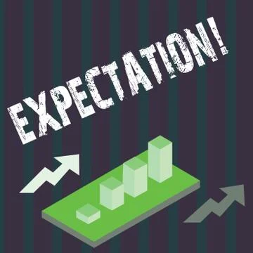 Handwriting text Expectation. Concept meaning Meteorological research analyst Stock Illustration