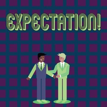 Handwriting text Expectation. Concept meaning Meteorological research analyst Stock Illustration