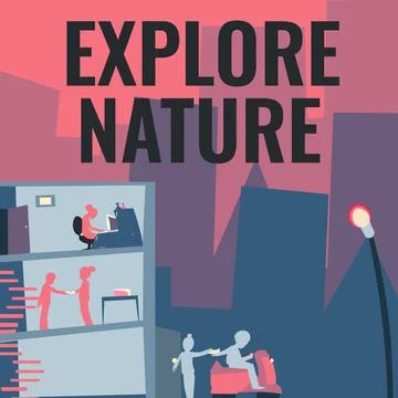Handwriting text Explore Nature. Word Written on Reserve Campsite Conservation Ilustración de archivo