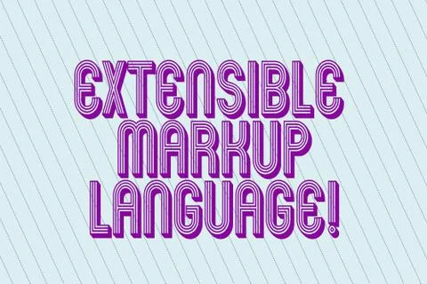 Handwriting text Extensible Markup Language. Concept meaning computer language Stock Illustration