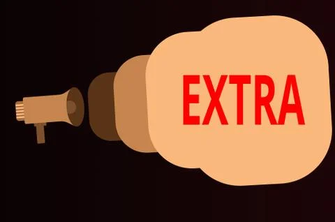 Handwriting text Extra. Concept meaning Added to existing or usual amount number Ilustração Stock