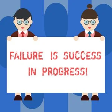 Handwriting text Failure Is Success In Progress. Concept meaning You have to Illustrazione stock