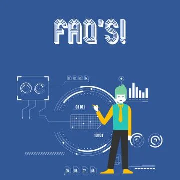 Handwriting text Faq S. Concept meaning list of questions and answers relating Stock Illustration