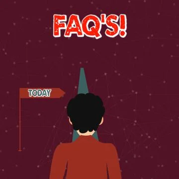 Handwriting text Faq S. Concept meaning list of questions and answers relating Stock Illustration