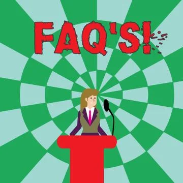 Handwriting text Faq S. Concept meaning list of questions and answers relating Stock Illustration