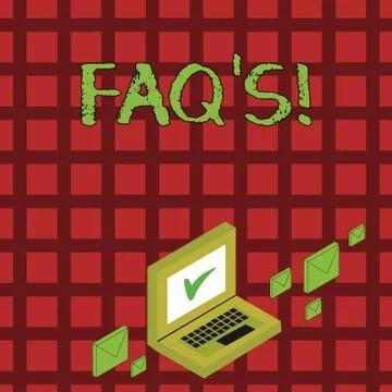 Handwriting text Faq S. Concept meaning list of questions and answers relating Illustrazione stock