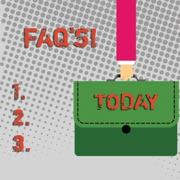 Handwriting text Faq S. Concept meaning list of questions and answers relating Stock Illustration