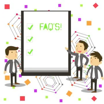 Handwriting text Faq S. Concept meaning list of questions and answers relating Stock Illustration