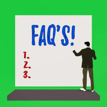 Handwriting text Faq S. Concept meaning list of questions and answers relating 스톡 일러스트