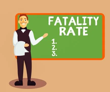 Handwriting text Fatality Rate. Concept meaning calculated number of deaths over Stock Illustration