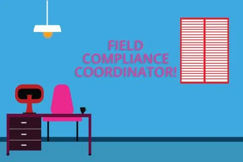 Handwriting text Field Compliance Coordinator. Concept meaning assist in Stock Illustration