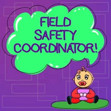 Handwriting text Field Safety Coordinator. Concept meaning Ensure compliance Stock Illustration
