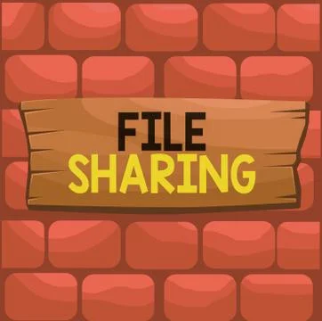 Handwriting text File Sharing. Concept meaning transmit files from one computer Illustrazione stock