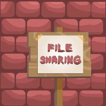 Handwriting text File Sharing. Concept meaning transmit files from one computer Illustrazione stock