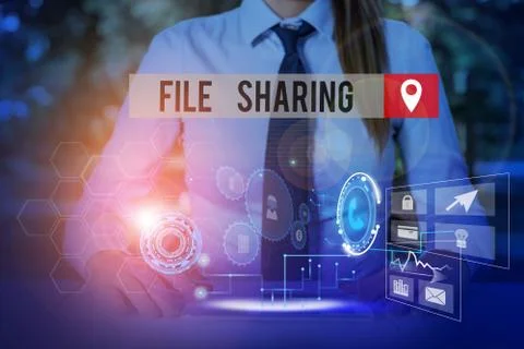 Handwriting text File Sharing. Concept meaning transmit files from one computer Stock Photos