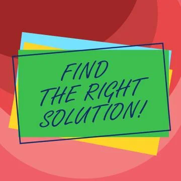 Handwriting text Find The Right Solution. Concept meaning Search for the best Illustrazione stock
