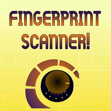 Handwriting text Fingerprint Scanner. Concept meaning Use fingerprint for イラスト素材