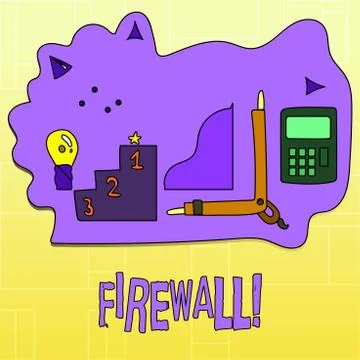 Handwriting text Firewall. Concept meaning Malware protection prevents internet Stockillustratie