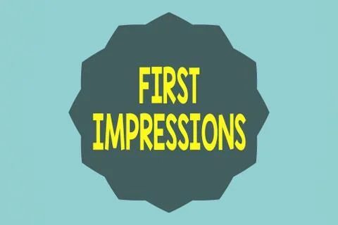 Handwriting text First Impressions. Concept meaning events when one an 스톡 일러스트