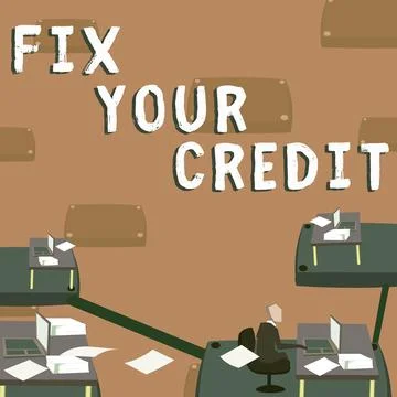 Handwriting text Fix Your Credit. Business showcase improve or increase your Illustrazione stock