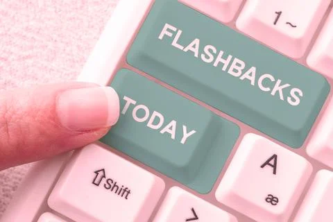 Handwriting text Flashbacks. Business concept interruption of chronological Stock Photos