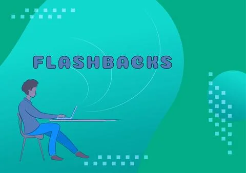 Handwriting text Flashbacks. Business idea interruption of chronological Illustrazione stock