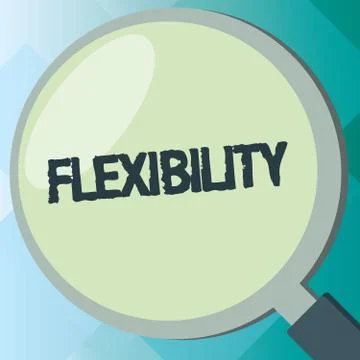 Handwriting text Flexibility. Concept meaning Quality of bending modified easily Stock Illustration