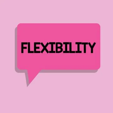 Handwriting text Flexibility. Concept meaning Quality of bending modified easily Stock Illustration