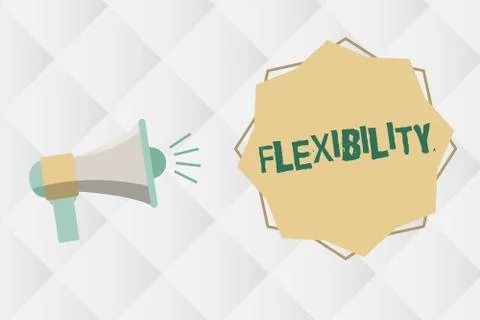 Handwriting text Flexibility. Concept meaning Quality of bending modified easily Stock Illustration