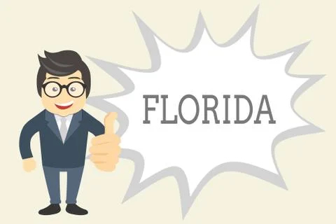 Handwriting text Florida. Concept meaning State in southeastern region of United Stock Illustration