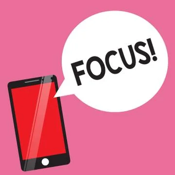 Handwriting text Focus. Concept meaning state or quality of having or producing Stock Illustration