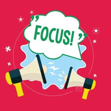 Handwriting text Focus. Concept meaning state or quality of having or producing Stock Illustration