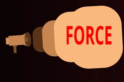 Handwriting text Force. Concept meaning strength or energy as an attribute of Illustrazione stock