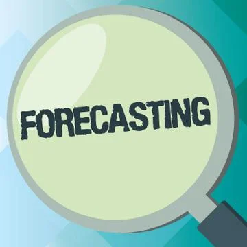 Handwriting text Forecasting. Concept meaning Predict Estimate a future event Stock Illustration