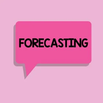 Handwriting text Forecasting. Concept meaning Predict Estimate a future event or Stock Illustration