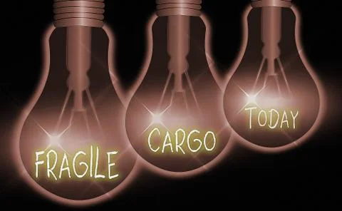 Handwriting text Fragile Cargo. Concept meaning Breakable Handle with Care Illustration