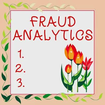 Handwriting text Fraud Analytics. Word Written on identification of actual or 스톡 일러스트