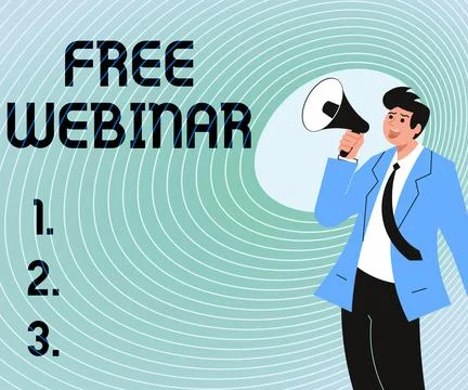 Handwriting text Free Webinar. Concept meaning Lecture Workshop Seminar that is Stock Illustration