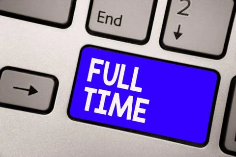 Handwriting text Full Time. Concept meaning working or operating the customary Foto stock