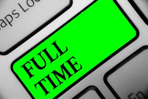 Handwriting text Full Time. Concept meaning working or operating the customary Foto stock