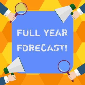 Handwriting text Full Year Forecast. Concept meaning estimate of current Stock Illustration