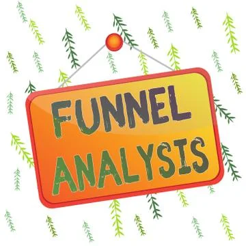 Handwriting text Funnel Analysis. Concept meaning mapping and analyzing a series Stock Illustration