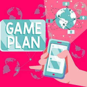 Handwriting text Game Plan. Word Written on strategy worked out in advance in Stock Illustration