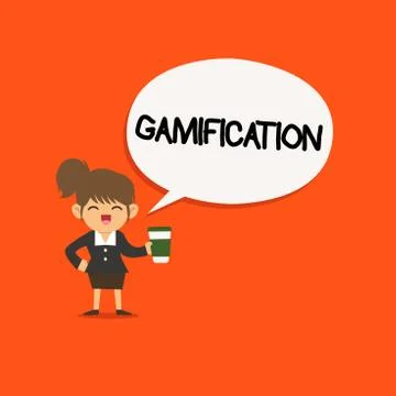 Handwriting text Gamification. Concept meaning Application of typical elements Illustrazione stock