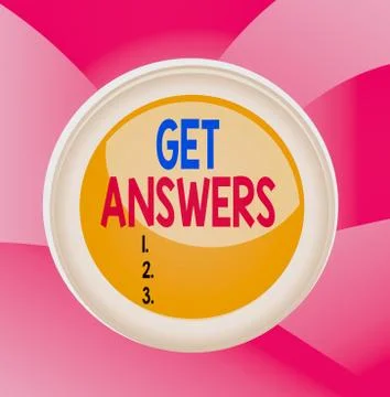 Handwriting text Get Answers. Concept meaning to get a reply or something when Illustrazione stock