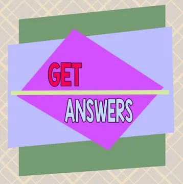 Handwriting text Get Answers. Concept meaning to get a reply or something when Illustrazione stock