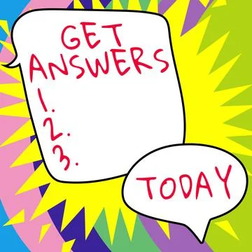 Handwriting text Get Answers. Concept meaning to get a reply or something when 库存插图