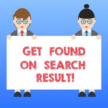 Handwriting text Get Found On Search Result. Concept meaning Search engine Stock Illustration